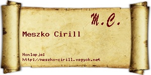 Meszko Cirill névjegykártya